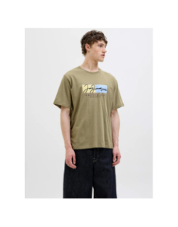 T-shirt frederiksberg box script kaki homme - Jack & Jones