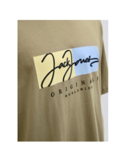 T-shirt frederiksberg box script kaki homme - Jack & Jones