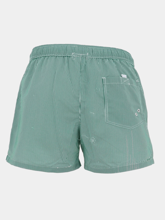 Short de bain rayé surf oslo vert et blanc homme - Lagon Bleu
