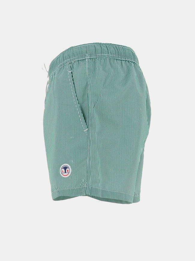 Short de bain rayé surf oslo vert et blanc homme - Lagon Bleu