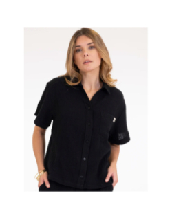 Chemise de plage oriane noir femme - Happy & So