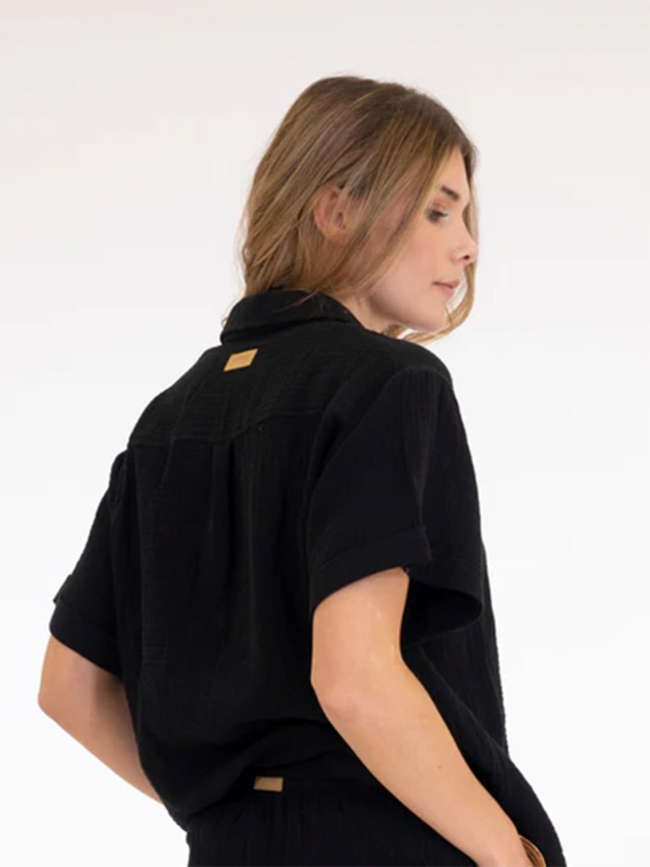 Chemise de plage oriane noir femme - Happy & So