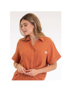 Chemise de plage oriane orange femme - Happy & So