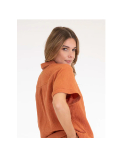 Chemise de plage oriane orange femme - Happy & So