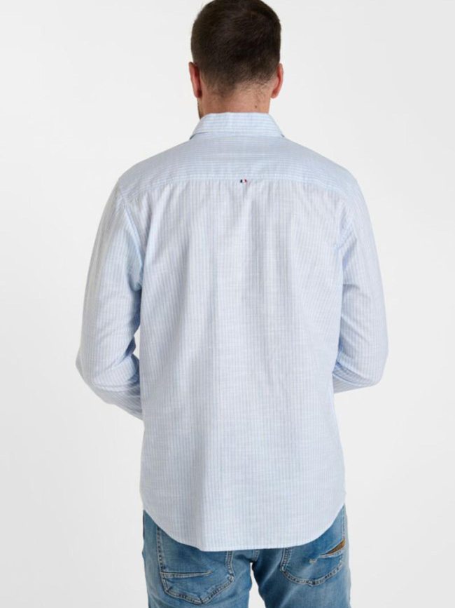 Chemise rayée teral bleu blanc homme - Le Temps Des Cerises