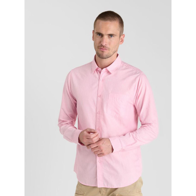 Chemise rayée biros goss rose homme - Le Temps Des Cerises