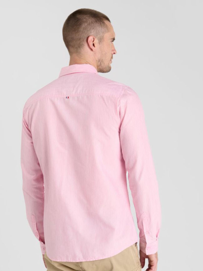 Chemise rayée biros goss rose homme - Le Temps Des Cerises