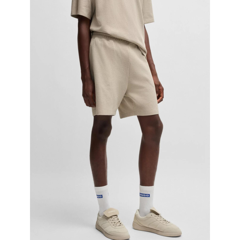Short jogging côtelé nuwafflo beige homme - Hugo