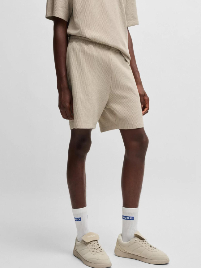 Short jogging côtelé nuwafflo beige homme - Hugo