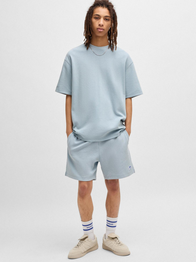 Short jogging côtelé nuwafflo bleu homme - Hugo