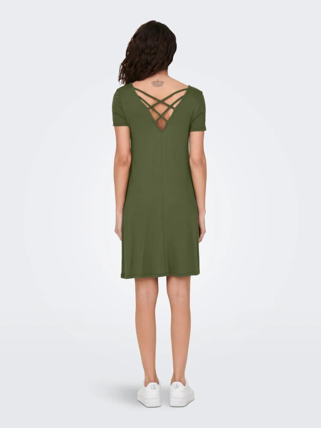 Robe t-shirt dos croisé bera noir femme - Only