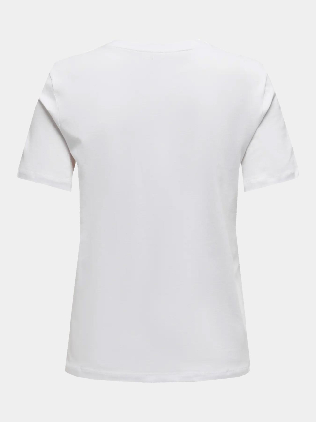 T-shirt col v henny rebel blanc femme - Only
