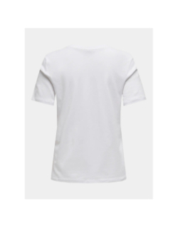 T-shirt col v henny wild blanc femme - Only