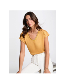 T-shirt pailleté daga jaune femme - Morgan