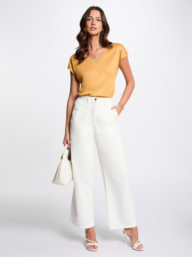 T-shirt pailleté daga jaune femme - Morgan