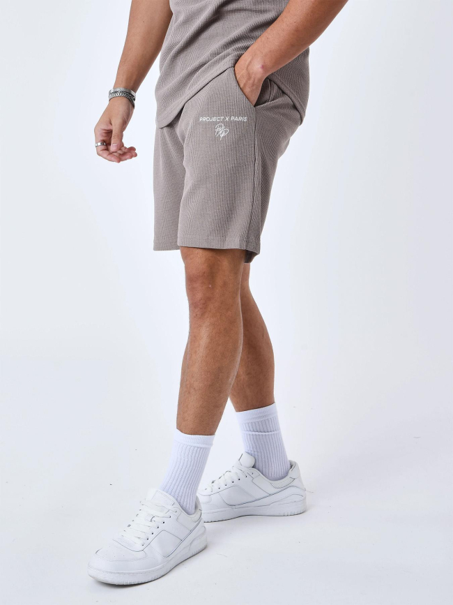 Short nid d'abeille marron homme - Project X Paris