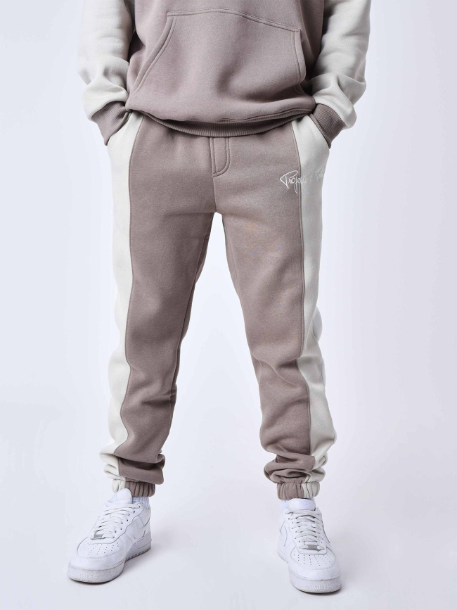 Jogging colorblock marron beige homme - Project X Paris