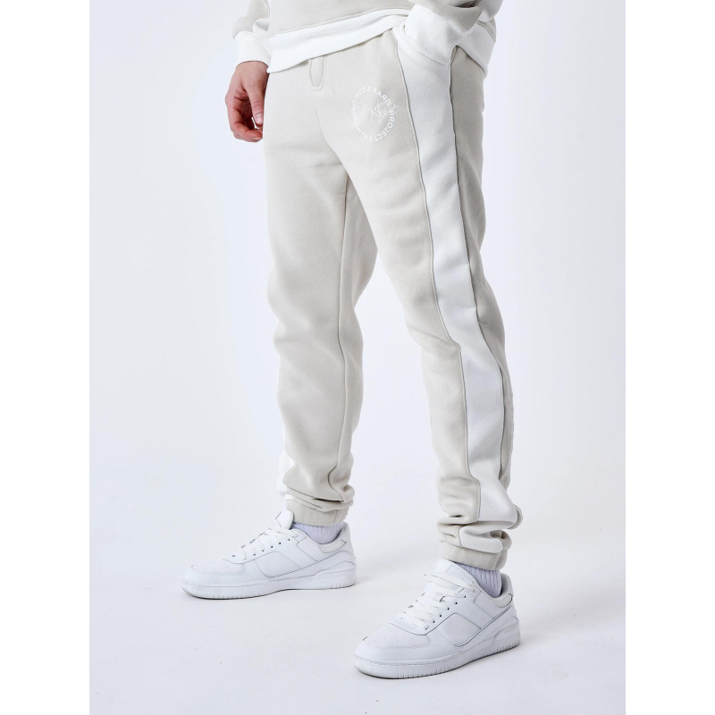 Jogging colorblock logo rond beige homme - Project X Paris