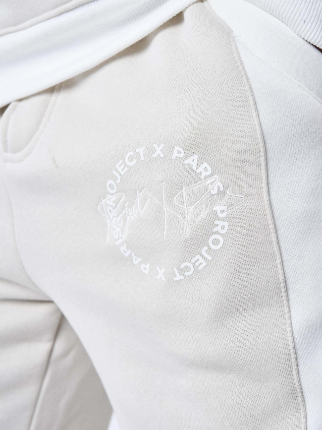 Jogging colorblock logo rond beige homme - Project X Paris