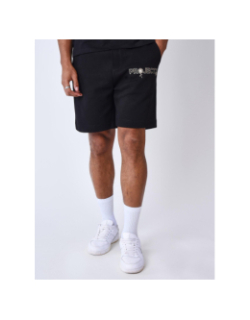 Short jogging logo brodé fleurs noir homme - Project X Paris