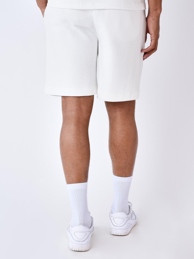 Short jogging logo brodé fleurs blanc homme - Project X Paris