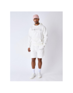 Short jogging logo brodé fleurs blanc homme - Project X Paris