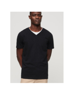 T-shirt col v délavé noir homme - Superdry