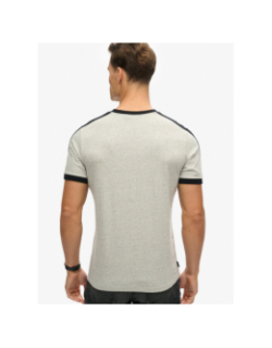 T-shirt logo retro chiné gris homme - Superdry