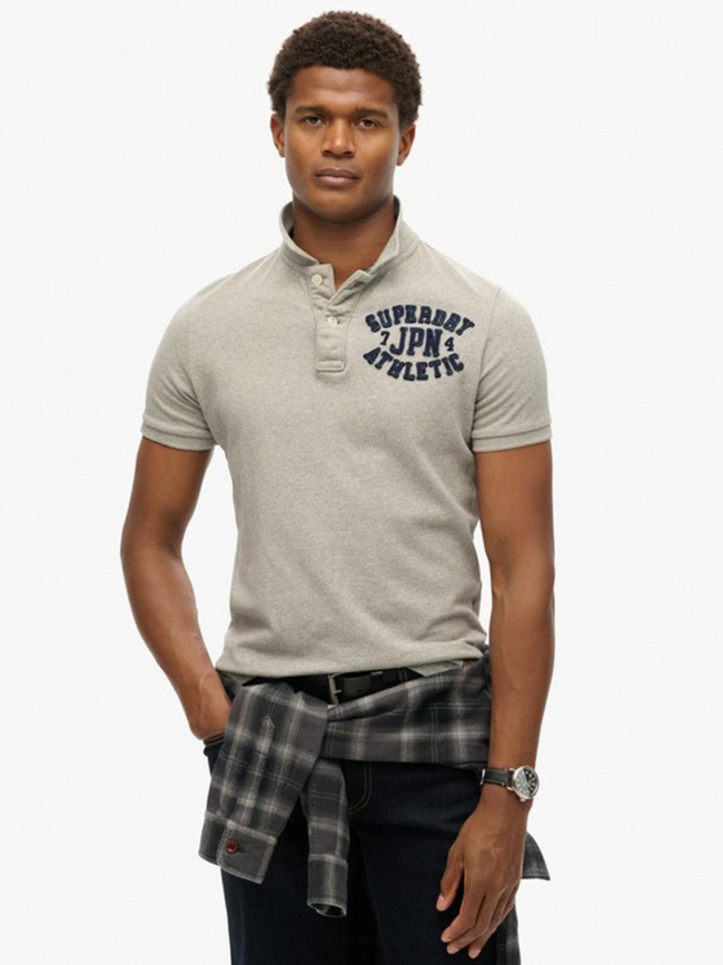 Polo vintage athletic gris homme Superdry
