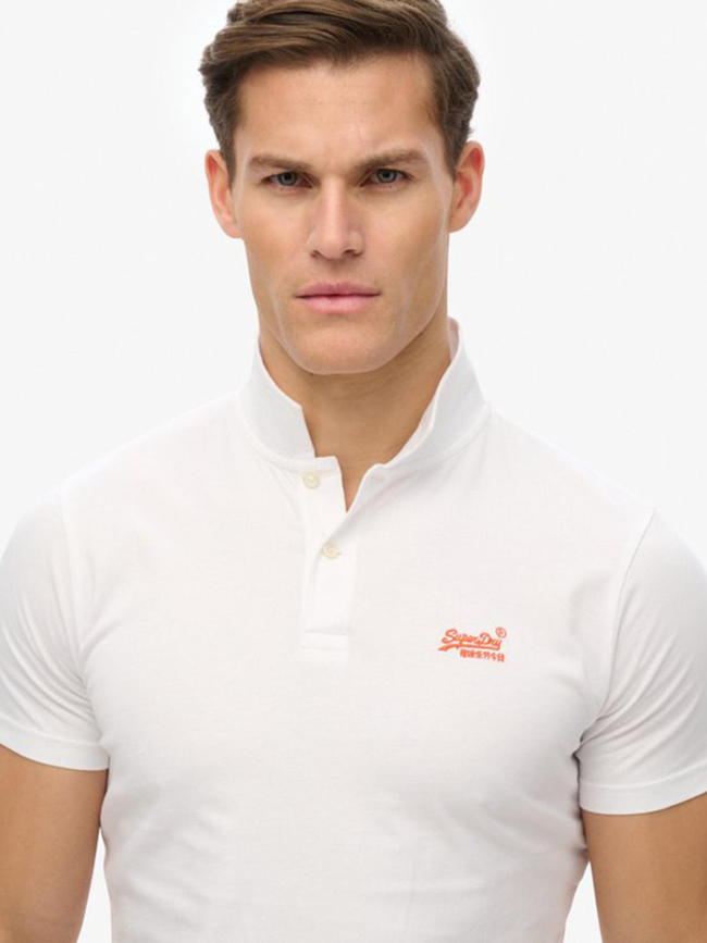 Polo essential logo neon blanc homme - Superdry