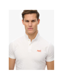 Polo essential logo neon blanc homme - Superdry
