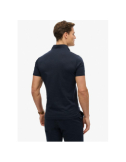 Polo essential logo neon bleu marine homme - Superdry