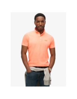 Polo essential logo neon fluo orange homme - Superdry