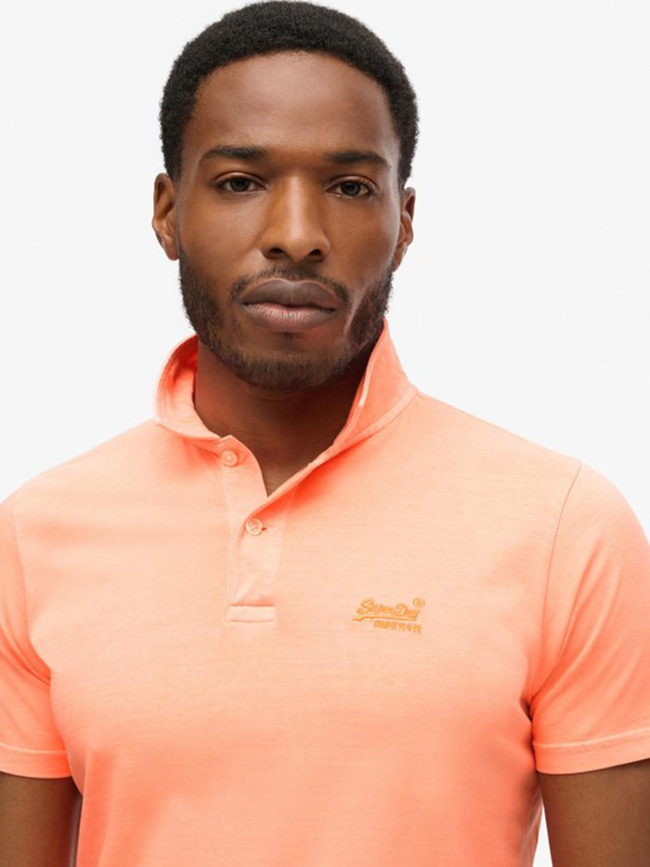 Polo essential logo neon fluo orange homme - Superdry