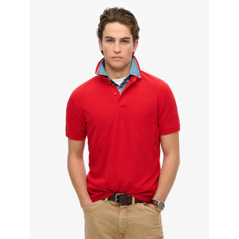 Polo city piqué rouge homme - Superdry