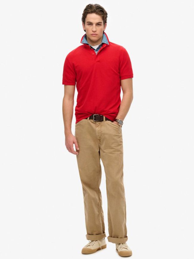 Polo city piqué rouge homme - Superdry