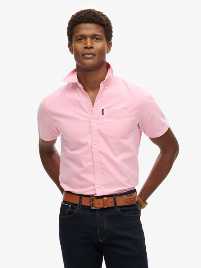 Chemise manches courtes oxford rose homme - Superdry