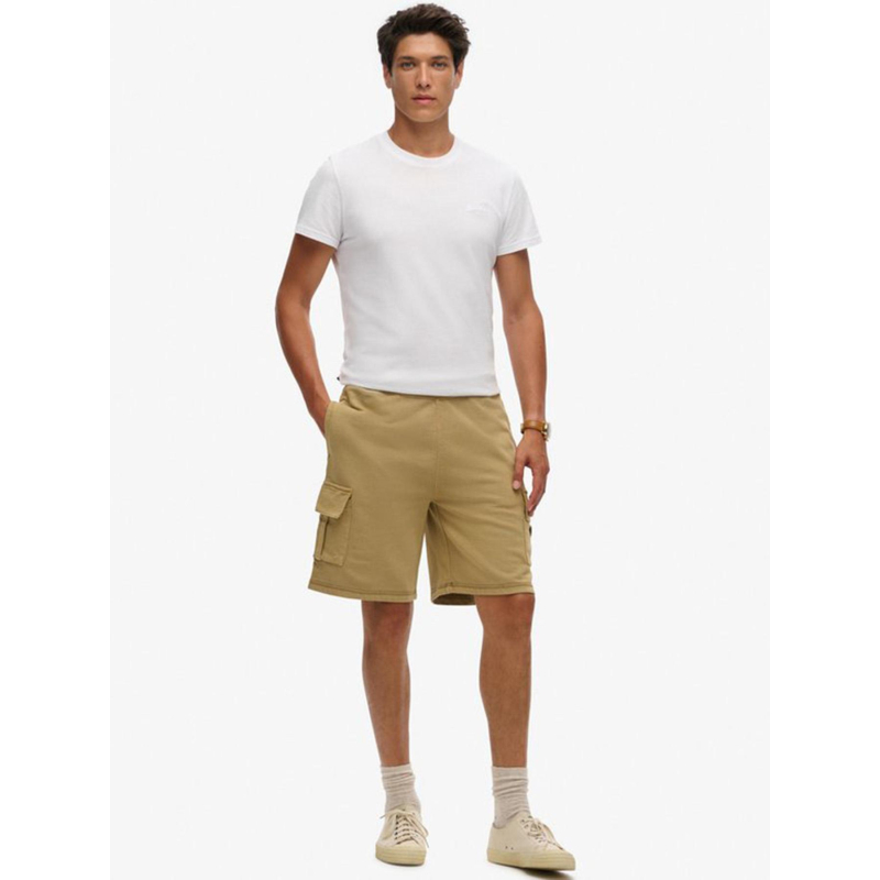 Short jogging cargo contrast stitch beige homme - Superdry