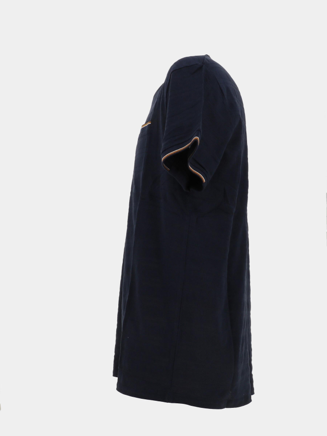 T-shirt à col v jacquard bleu marine homme - Rms 26