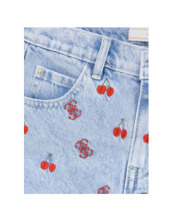 Short en jean broderie bleu ciel fille - Guess