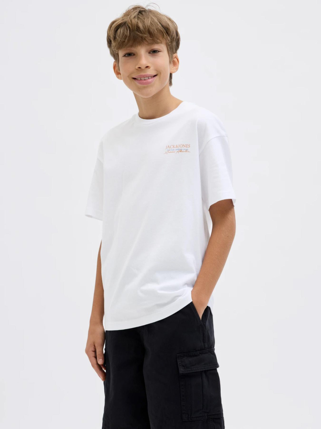 T-shirt jjsummer vibes blanc garçon - Jack & Jones