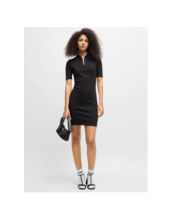 Sac hobo en twill avec bandoulière logotée noir femme - Hugo