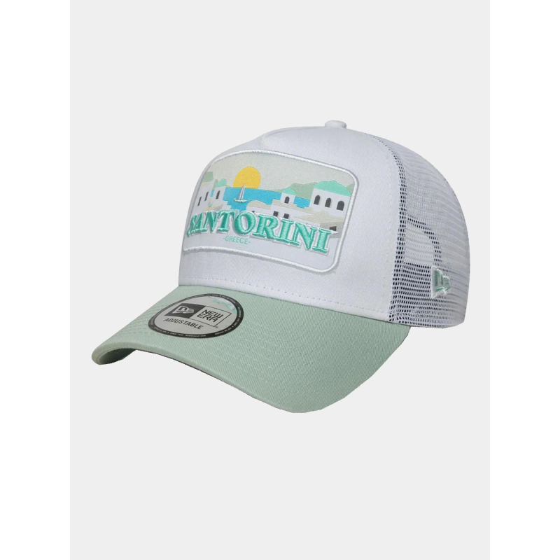 Casquette trucker santorini vert blanc homme - New Era