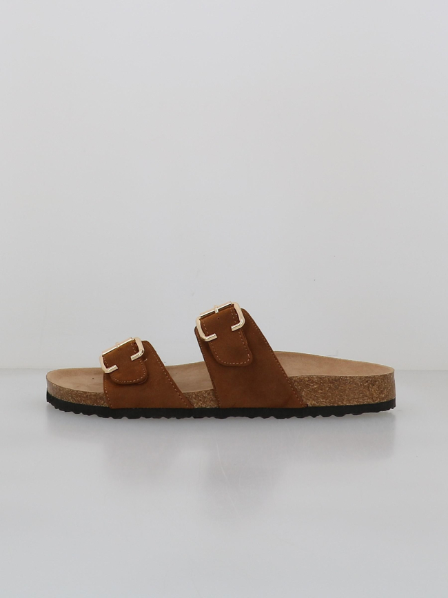 Sandales double bride maxi marron femme - Only
