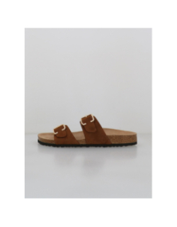 Sandales double bride maxi marron femme - Only