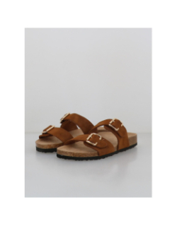 Sandales double bride maxi marron femme - Only