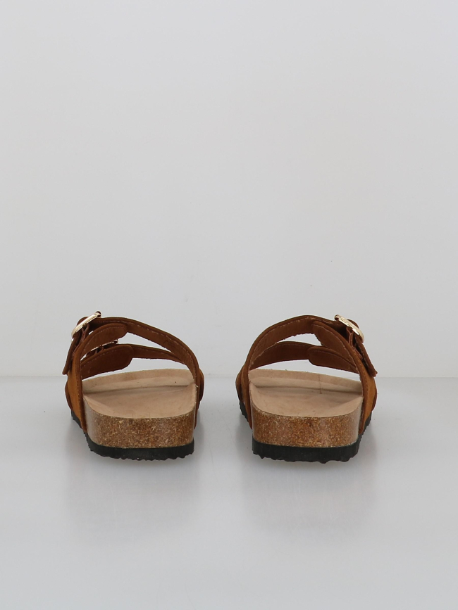 Sandales double bride maxi marron femme - Only