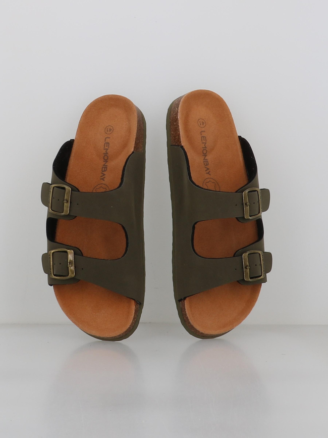 Sandales double bride kyoto kaki homme - Lemon Bay