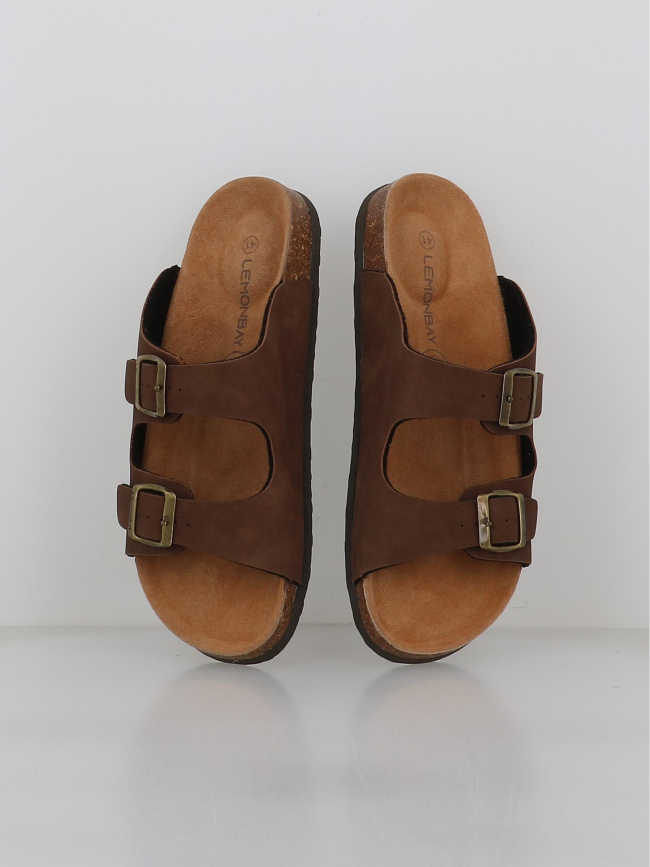 Sandales double bride kyoto marron homme - Lemon Bay