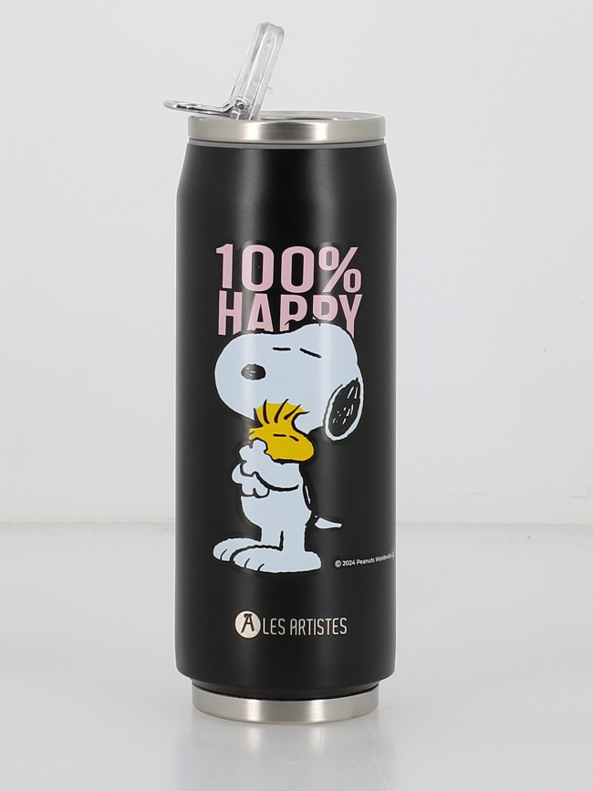 Canette snoopy happy 500ml noir - Les Artistes
